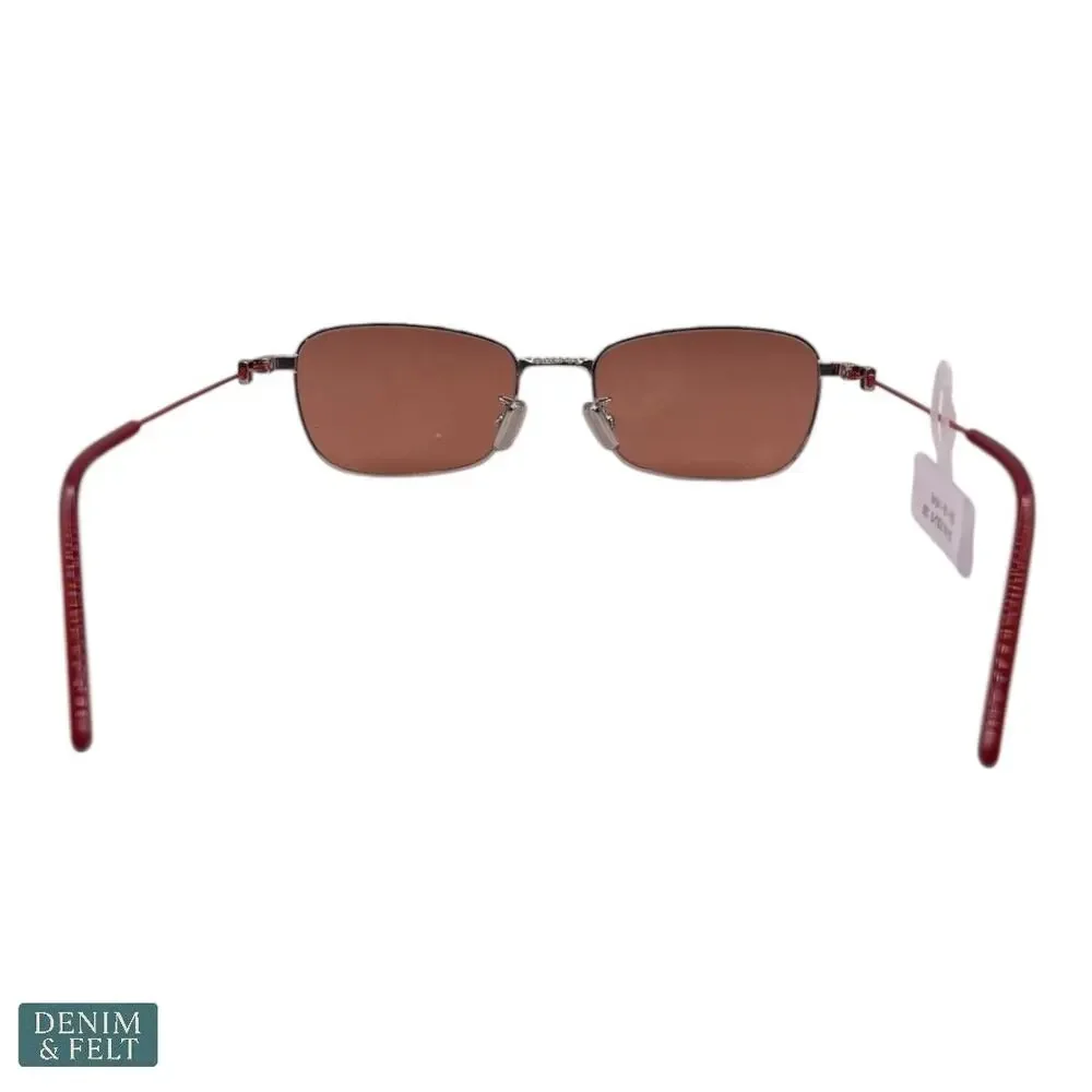 NEW Givenchy Speed Square Metal Sunglasses Burgundy‎ Nylon Lenses Geometric Luxe